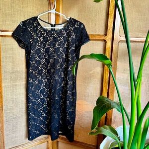 SOLD black lace with leather accents size 6